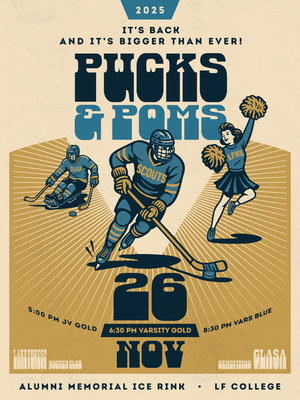 Pucks & Poms Classic Vintage Poster Art - $50 DONATED TO GLASA PER POSTER SOLD!